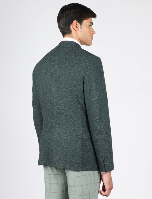 Giacca in misto lana tessuto occhio di pernice |Colore:Verde