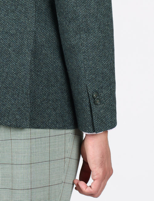 Giacca in misto lana tessuto occhio di pernice |Colore:Verde