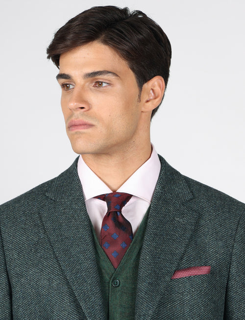 Giacca in misto lana tessuto occhio di pernice |Colore:Verde