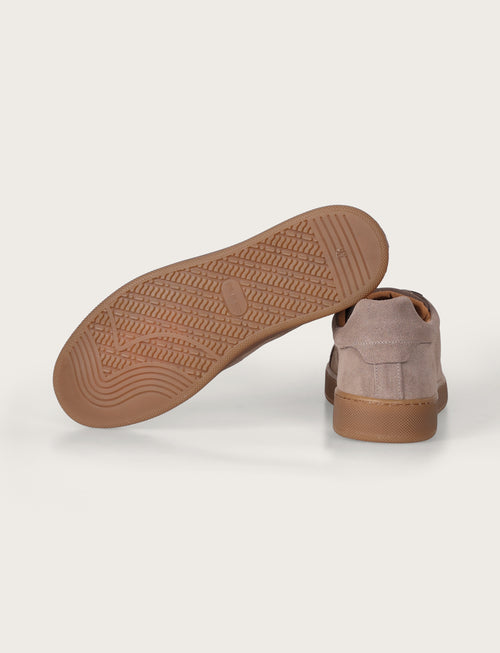 Sneakers in camoscio con suola in gomma |Colore:Taupe