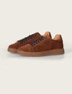 Sneakers in camoscio con suola in gomma luigi fusaro
