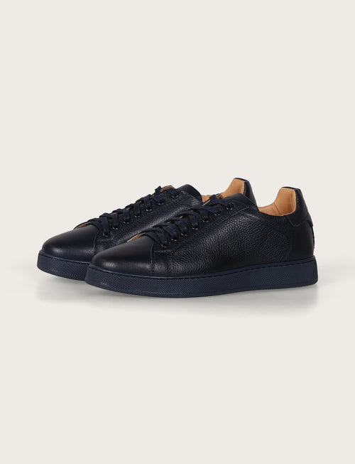 Sneakers in pelle bottalata con suola in gomma |Colore:Blu