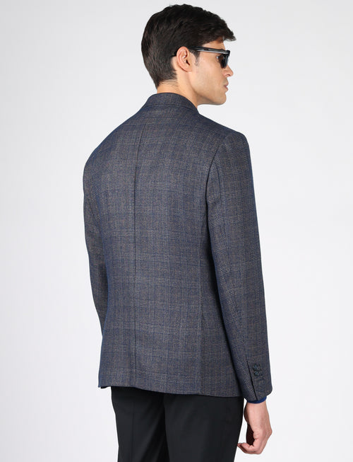 Giacca in fantasia principe di galles|Colore:Blu