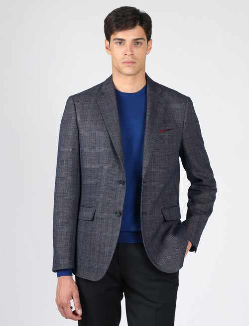 Giacca in fantasia principe di galles|Colore:Blu