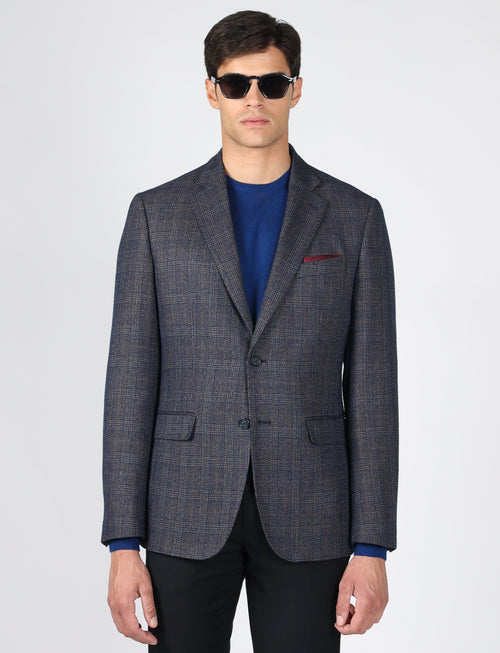 Giacca in fantasia principe di galles|Colore:Blu