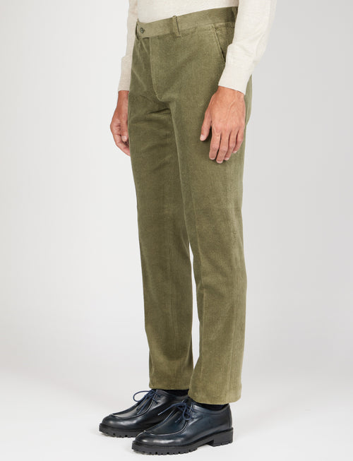 Pantaloni in velluto a coste |Colore:Verde militare