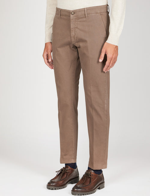 Pantaloni in twill di cotone |Colore:Fango