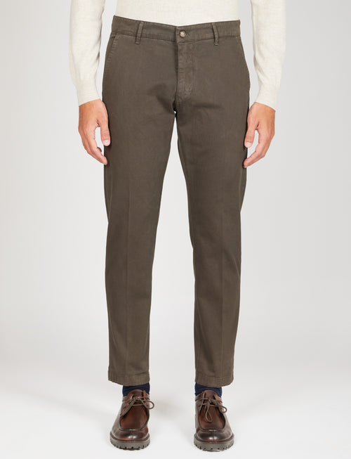 Pantaloni in twill di cotone |Colore:Moro