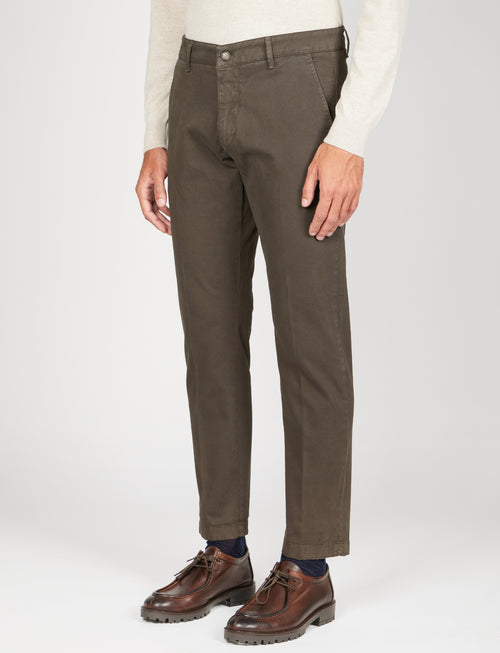 Pantaloni in twill di cotone |Colore:Moro