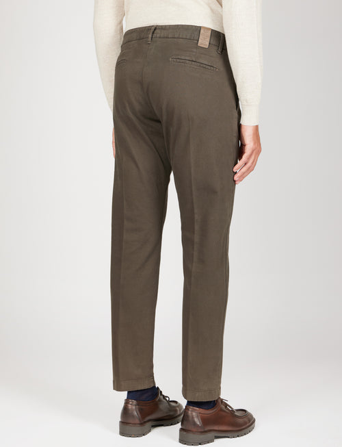 Pantaloni in twill di cotone |Colore:Moro