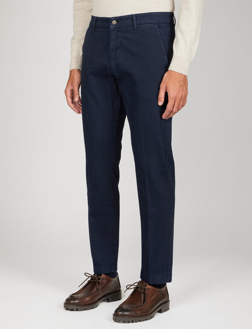 Pantaloni in twill di cotone |Colore:Blu