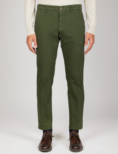 Pantaloni in twill di cotone |Colore:Verde militare