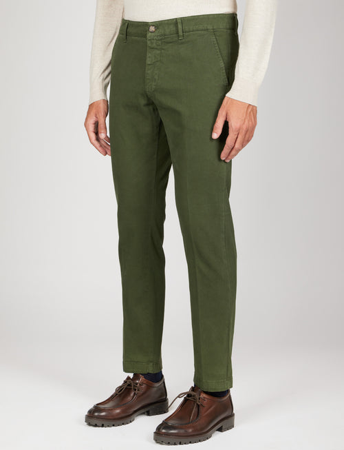 Pantaloni in twill di cotone |Colore:Verde militare
