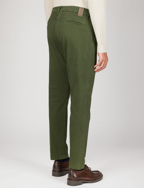 Pantaloni in twill di cotone |Colore:Verde militare