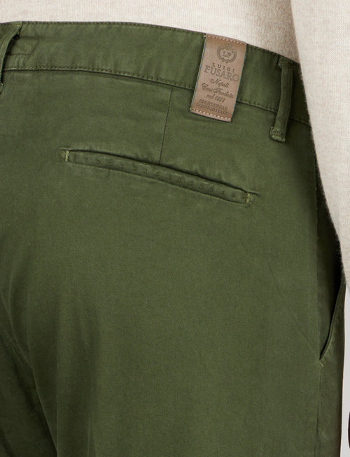Pantaloni in twill di cotone |Colore:Verde militare