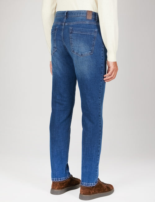 Jeans cinque tasche in denim |Colore:Lavaggio scuro