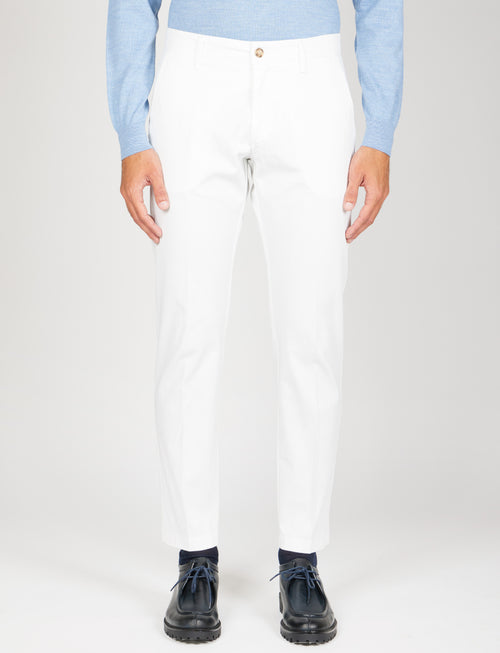 Pantaloni in cotone piqué|Colore:Bianco