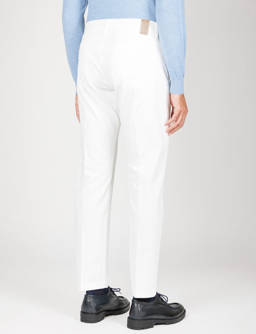 Pantaloni in cotone piqué|Colore:Bianco