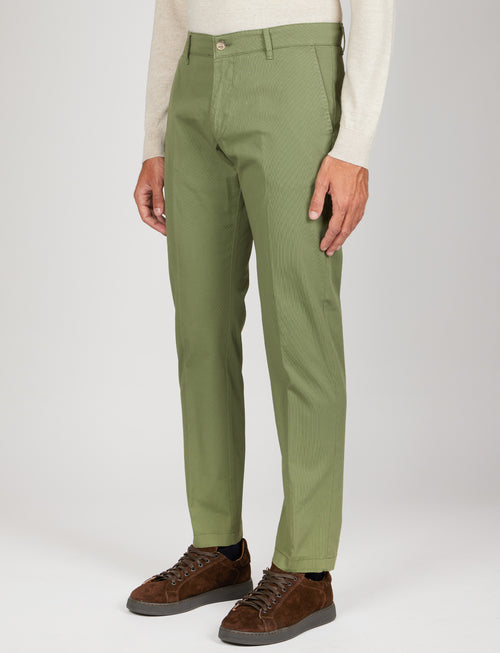 Pantaloni in cotone piqué|Colore:Salvia