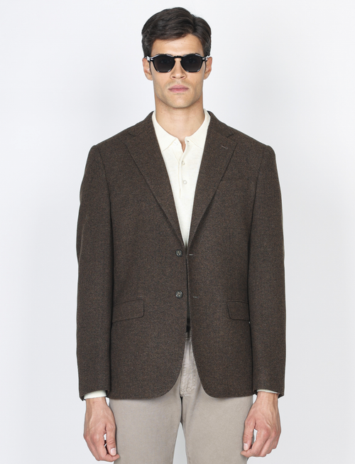 Giacca in lana tessuto spigato |Colore:Moro