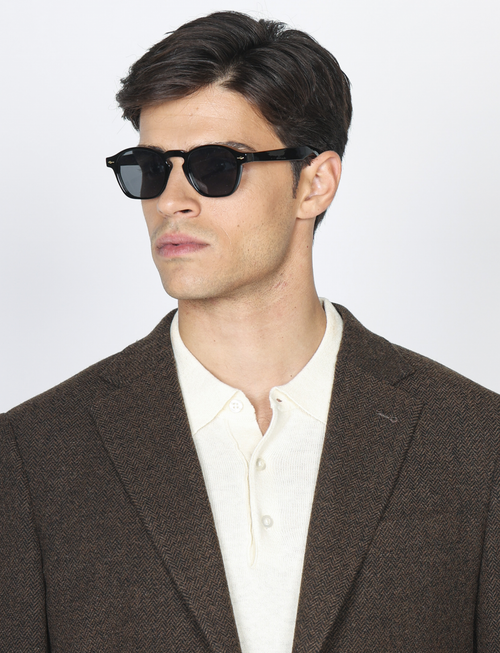 Giacca in lana tessuto spigato |Colore:Moro