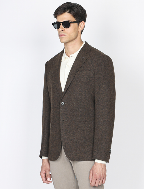 Giacca in lana tessuto spigato |Colore:Moro