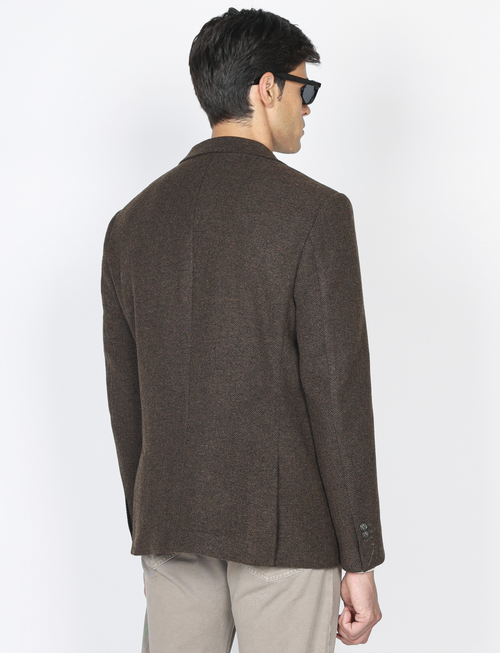 Giacca in lana tessuto spigato |Colore:Moro