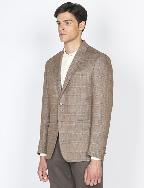 Giacca in fantasia principe di galles|Colore:Ocra