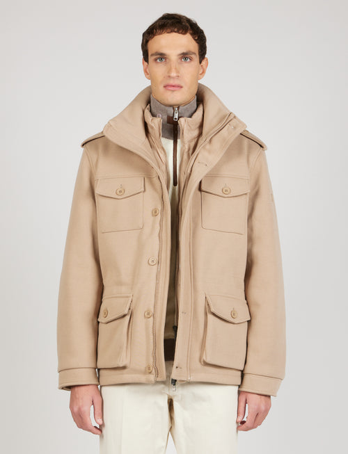 Sahariana imbottita in tessuto con pettorina |Colore:Beige