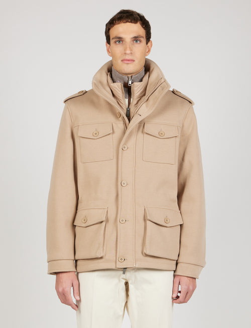Sahariana imbottita in tessuto con pettorina |Colore:Beige