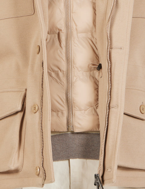 Sahariana imbottita in tessuto con pettorina |Colore:Beige