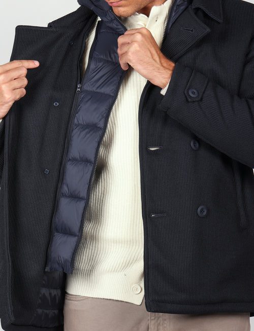 Giubbino doppiopetto in maglia imbottita |Colore:Blu