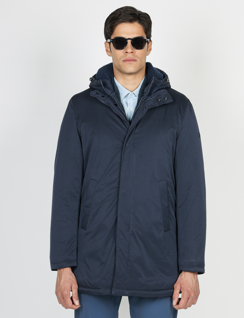 Parka imbottito con pettorina e cappuccio |Colore:Blu