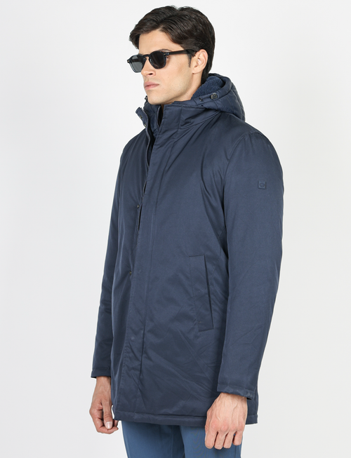Parka imbottito con pettorina e cappuccio |Colore:Blu