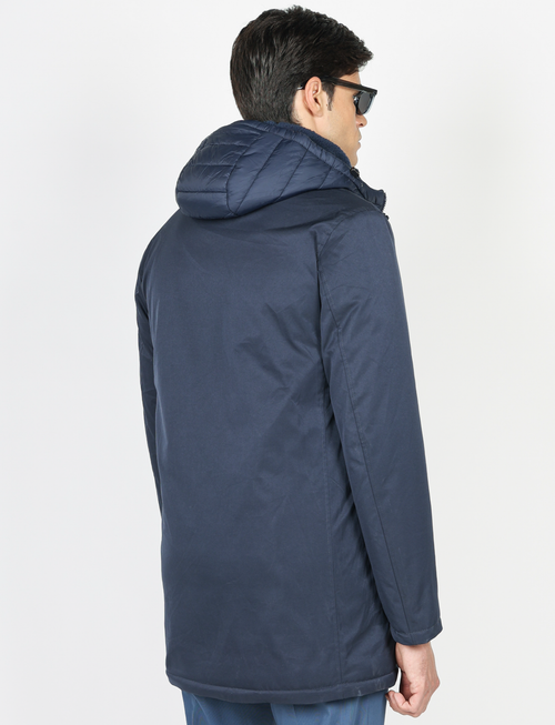 Parka imbottito con pettorina e cappuccio |Colore:Blu