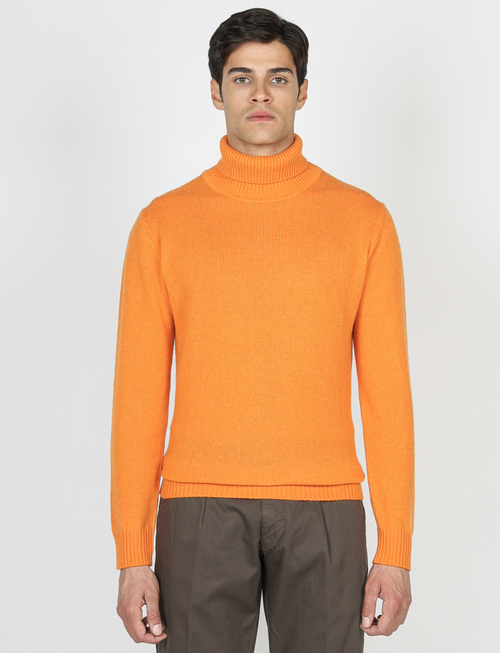 Dolcevita tinta unita in lana lambswool |Colore:Arancio