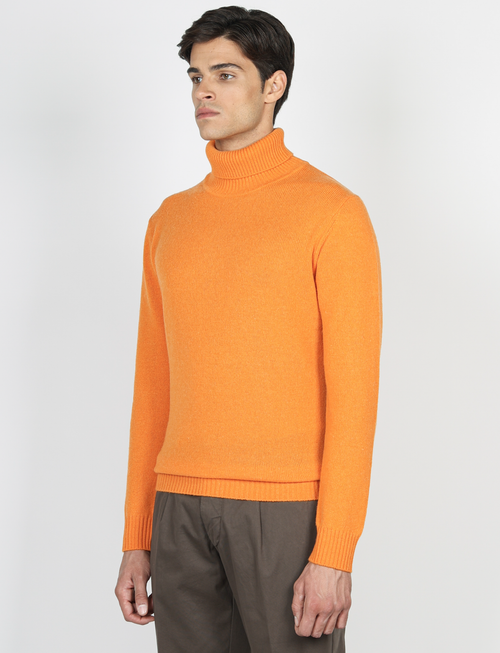 Dolcevita tinta unita in lana lambswool |Colore:Arancio