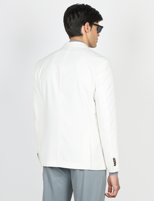 Giacca monopetto in lana con tasche a toppa |Colore:Panna