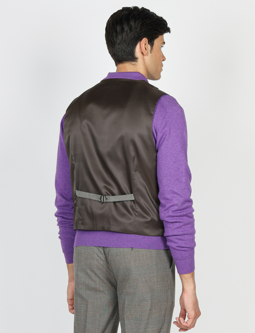 Gilet doppiopetto in fantasia principe di galles |Colore:Fango