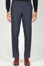 Pantaloni fantasia principe di galles |Colore:Blu