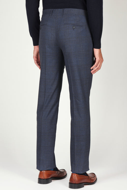Pantaloni fantasia principe di galles |Colore:Blu