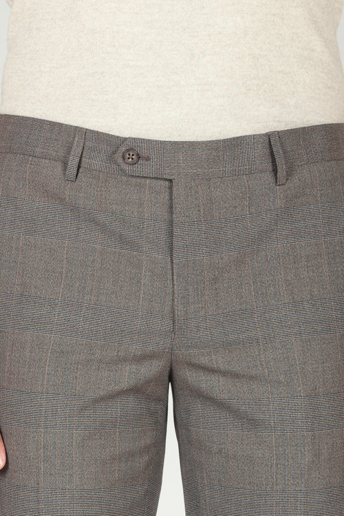 Pantaloni fantasia principe di galles |Colore:Fango
