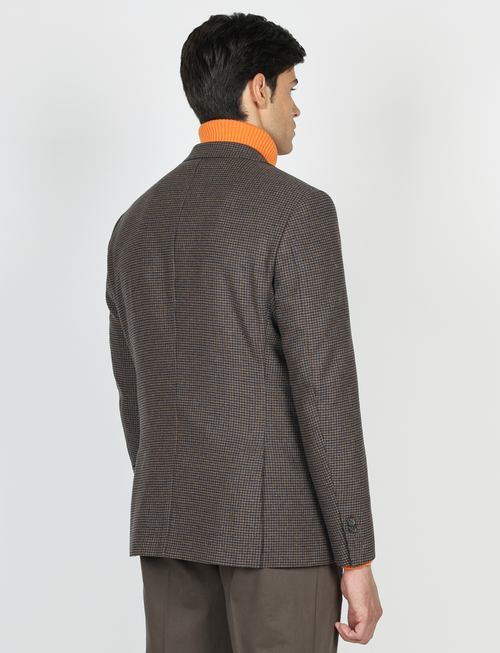 Giacca in lana micro pied de poule |Colore:Fango blu
