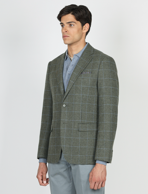 Giacca in lana fantasia pied de poule check |Colore:Salvia