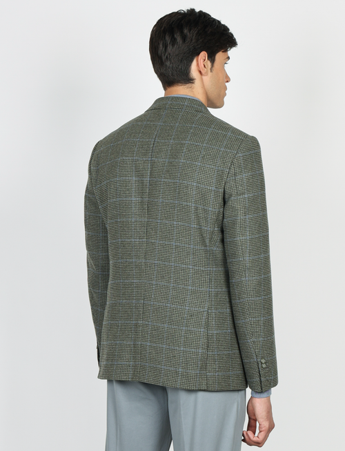 Giacca in lana fantasia pied de poule check |Colore:Salvia