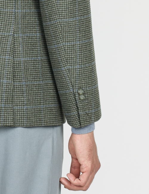 Giacca in lana fantasia pied de poule check |Colore:Salvia