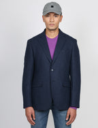 Giacca in lana dobby melange |Colore:Blu