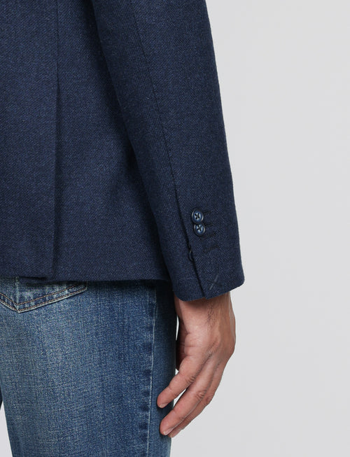 Giacca in lana dobby melange |Colore:Blu