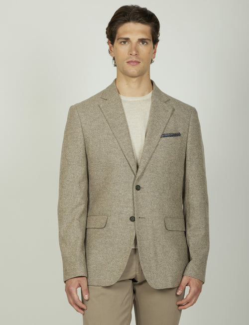 Giacca in lana dobby melange |Colore:Beige
