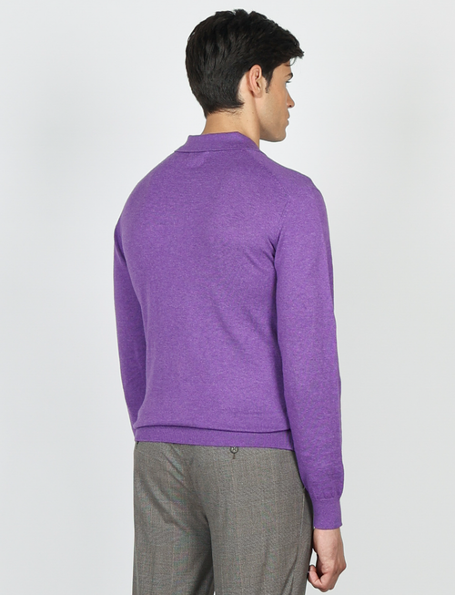 Polo in cotone e lana a maniche lunghe |Colore:Viola